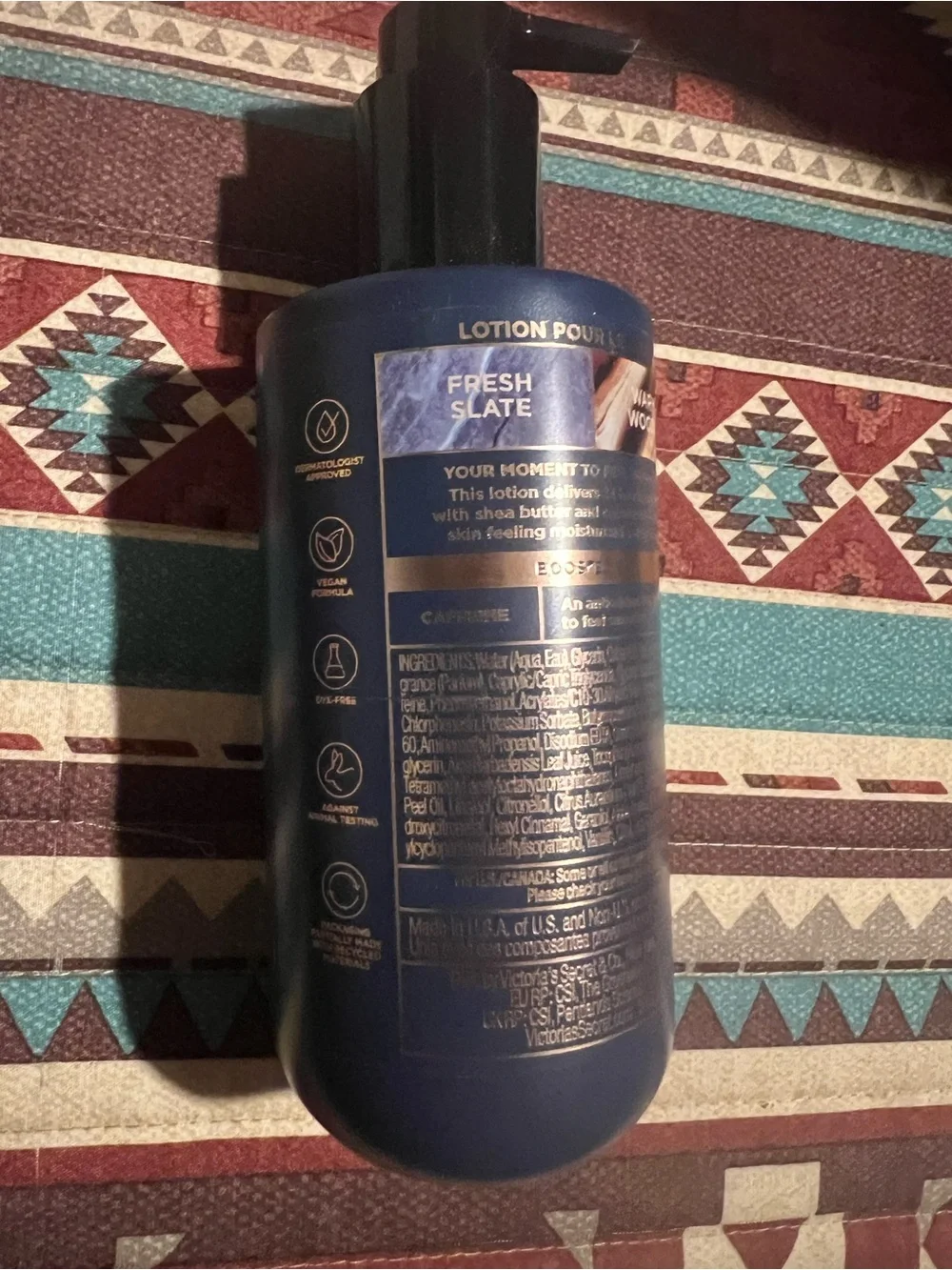 Victoria's Secret Navy Blue & Gold Fresh Slate Warm Woods Body Wash
